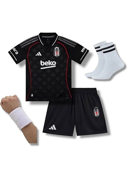 Beş'ikt'aş' 2026 Isimsiz Alternatif Yakalı Çocuk Forması 4lü Set Şort/çorap/bileklik