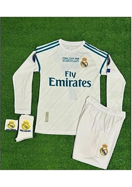 Real Madrid C.ronaldo 2018 Final Kiev Çocuk Forması Çorap Bileklik Hediyeli Uzun Kollu fiyatları