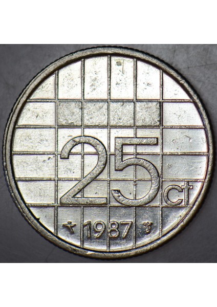 Hollanda 25 Cent 1987 Kraliçe Beatrix. fiyatları
