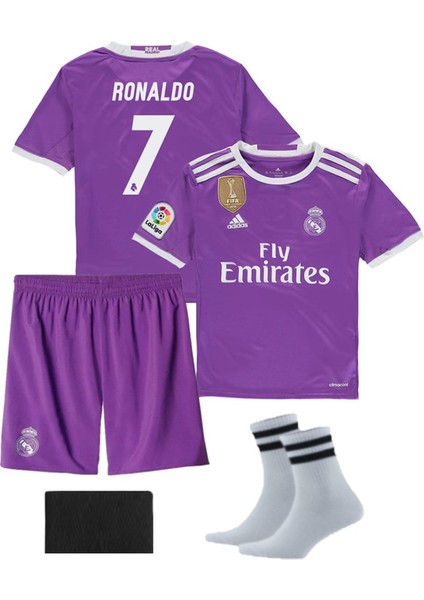 Real Madrid Ronaldo Cardiff Şampiyonlar Ligi Futbol Forma 4'lü Set Forma+Şort+Çorap+Bileklik