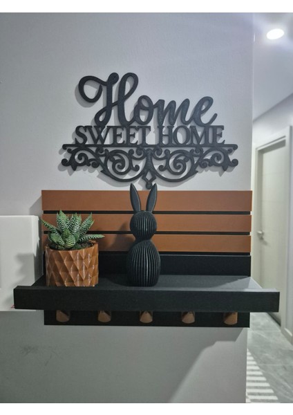 4'lü Dekoratif Anahtarlık Askısı Seti | Anahtarlık Askısı + Saksı + Biblo + Duvar Yazısı indirimleri