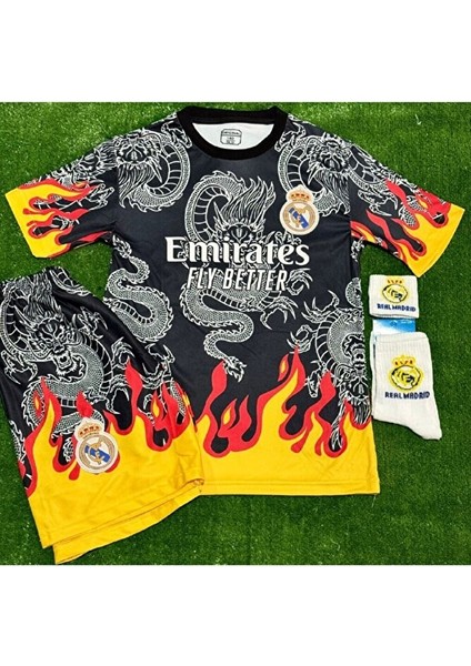 Real Madrid 2026 /ronaldo/ 7 Alevli Dragon Desenli Yeni Sezon Çocuk Forması 4’lü Set fiyatları