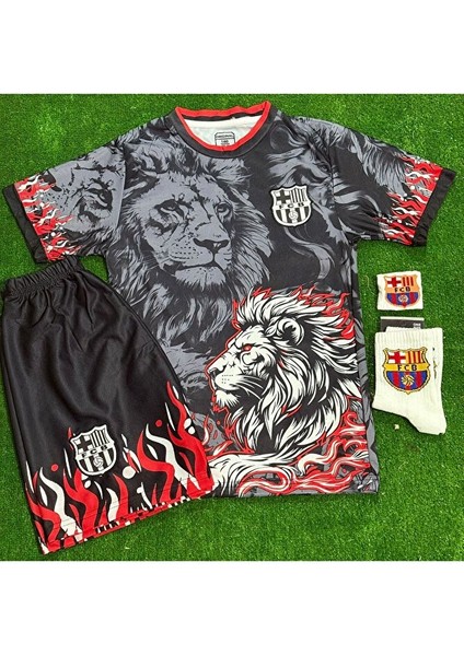 Barcelona Özel Konsept #10 Messi Lions Baskılı Çocuk Forması 4 Lü Set