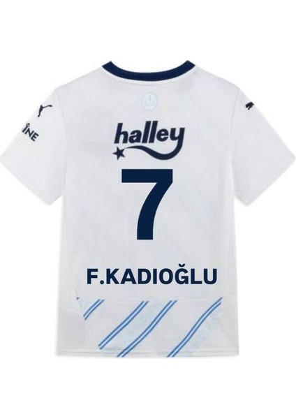 F̸e̸n̸r̸b̸a̸h̸ç̸e̸ 2024/25 Beş Yıldızlı Ferdi Kadıoğlu 7 Deplasman Beyaz Çocuk Forması 4 Lü Set