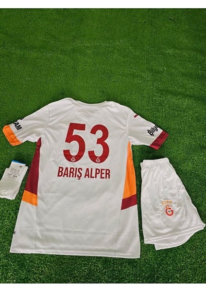 2024/2025 Sezon Barış53 Numara Beyaz Deplasman Yeni Sezon Çocuk Futbol Forması