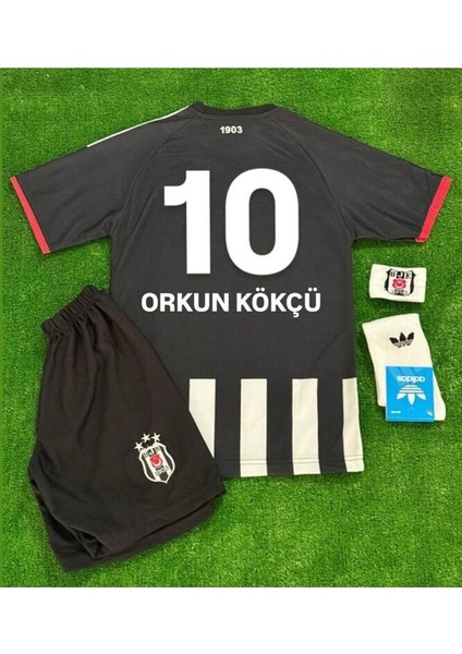 Bêşiktâş,/ 25-26 Yeni Sezon Orkun Kökçü //10 Çocuk Futbol Forması 4'lü Set - Iç Saha Çubuklu