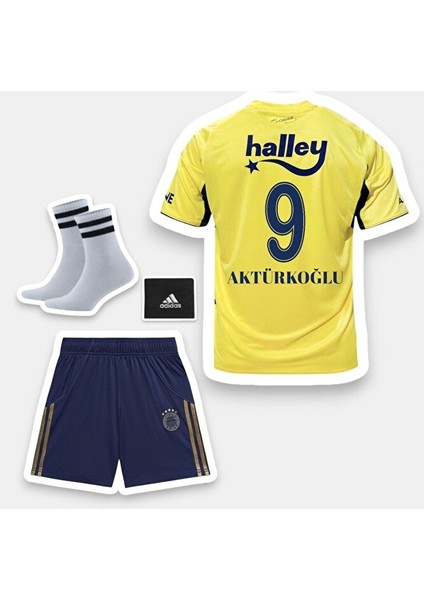 Fênerbâhçe 25-26 Sezon Deplasman Sarı Kerem Aktürkoğlu 9 Futbol Çocuk Forması 4 Lü Set