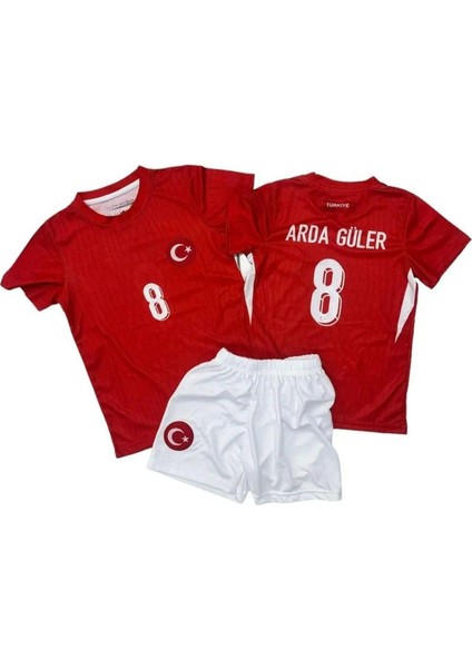 Türkiye Euro 2024 Avrupa Şampiyonası Çocuk Kırmızı Forması 8 Numara (Forma Şort Çorap) fiyatları