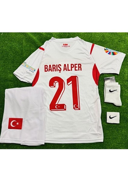Türkiye 2026 Barış Alper Yeni Sezon Deplasman Beyaz Çocuk Forması 4 Lü Set