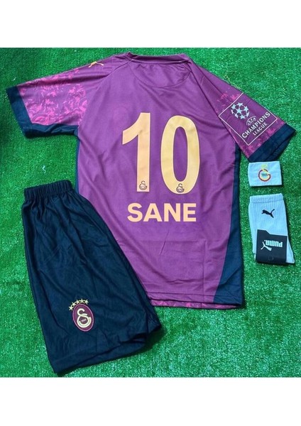 5 Yıldızlı 2026 G.l.t.s.r.y #10 Leroy Sane Alternatif Bordo Çocuk Forması Şampiyonlar Ligi (Patch)