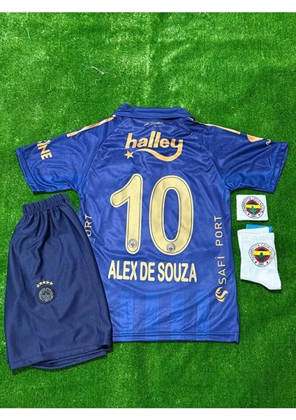 F̸e̸n̸r̸b̸a̸h̸ç̸e̸ 2026 5 Yıldızlı Alex De Souza Alternatif Yakalı Lacivert Çocuk Forması 4 Lü Set