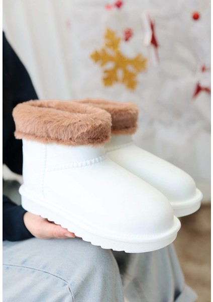 Mordi Beyaz Oval Burunlu Su Geçirmez Içi Kürklü Bot fiyatları