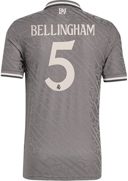 Bellingham Yeni Sezon 2024-25 Real Madrid' Yakalı Gri Yetişkin Futbol Forması (Gri)