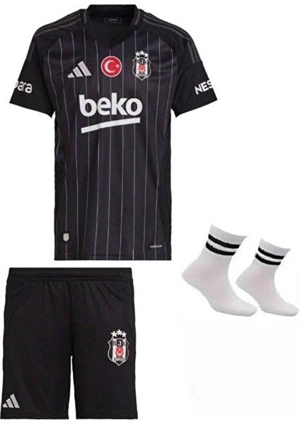 Siyah/beyaz 2024/25 ./tammy Abraham/..' 9 Yeni Sezon Deplasman Siyah Çocuk Forması 4lü Set