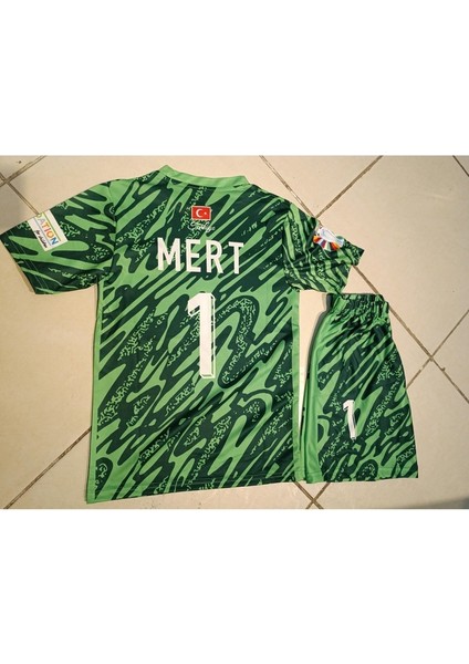 Türkiye Kaleci Mert Günok Yeşil 2 Li Çocuk Futbol Forma. Şort+Forma