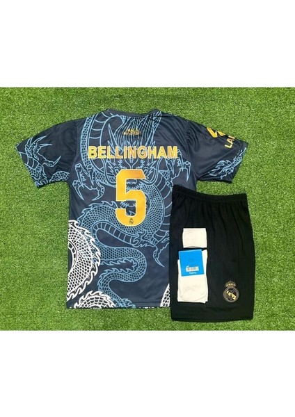 R.madridd 2024/24 Sezonu Dragon Desenli Jude Bellingham Konsept Çocuk Forması 4'lü Set
