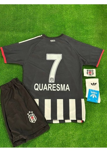 Bêşiktâş,/ 25-26 Yeni Sezon Ricardo Quaresma //7 Çocuk Futbol Forması 4'lü Set - Iç Saha Çubuklu