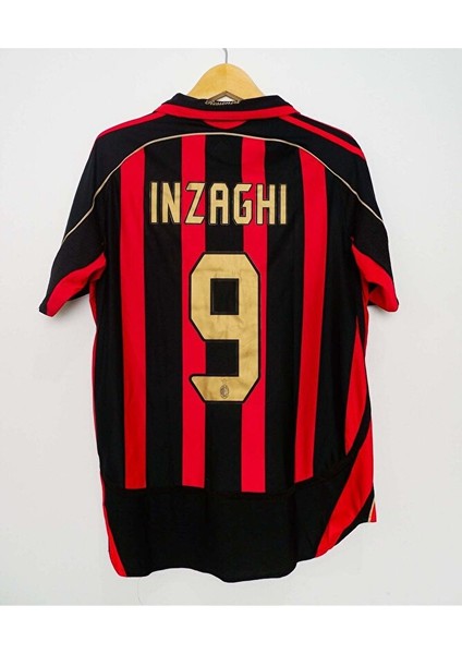 Retro Ac. Milan. Inzaghi 9 Kırmızı/siyah Yetişkin Forması