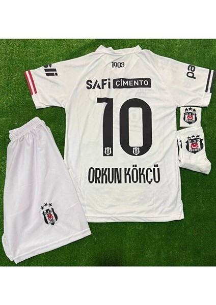 Bêşiktâş,/ 25-26 Yeni Sezon Orkun Kökçü //10 Çocuk Futbol Forması 4'lü Set - Deplasman Beyaz modelleri