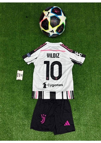 Juventus 2026 Kenan Yıldız Yeni Sezon Çocuk Forması 4'lü Set Çorap Bileklik Hediye
