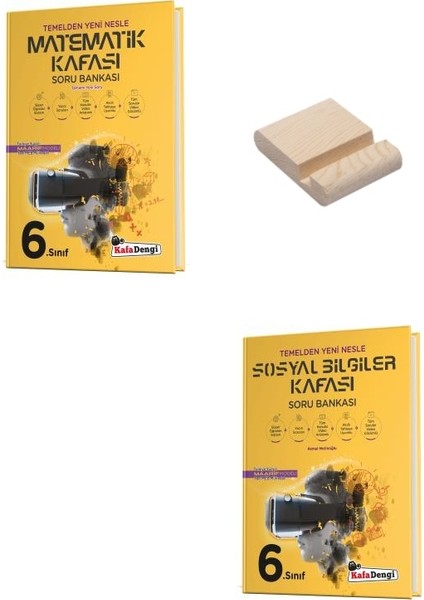 Kafa Dengi 6. Sınıf Matematik ve Sosyal Bilgiler Kafası Soru Bankası + Telefon Standı