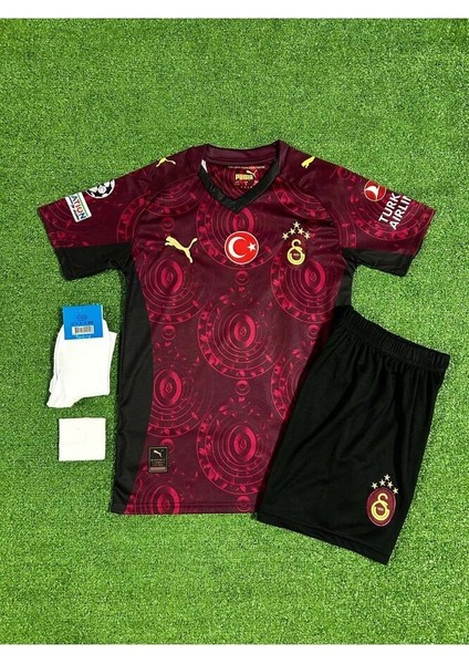 Gâl.àtâ.sar.ây 2026 Yeni Sezon Leroy Sane //10 Alternatif Bordo Çocuk Forması 4'lü Set fırsatları