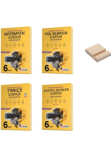 Kafa Dengi 6. Sınıf Matematik Fen Türkçe ve Sosyal Kafası Soru Bankası 4lü Set + Telefon Standı