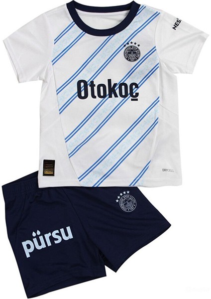 F̸e̸n̸r̸b̸a̸h̸ç̸e̸ 2024/25 Beş Yıldızlı J. Duran 10 Numara Deplasman Beyaz Çocuk Forması 4 Lü Set