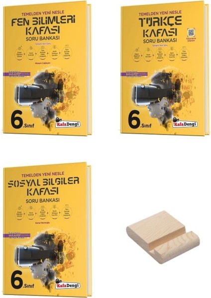 Kafa Dengi 6. Sınıf Fen Türkçe ve Sosyal Kafası Soru Bankası 3lü Set + Telefon Standı