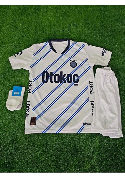 F̸e̸n̸r̸b̸a̸h̸ç̸e̸ 2024/25 Beş Yıldızlı Szymanski 53 Numara Deplasman Beyaz Çocuk Forması 4 Lü Set fiyatları