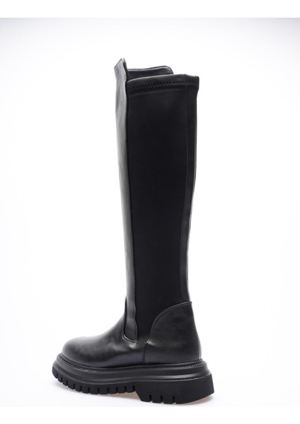 Kadın Deri Çizme Streçli Kalın Tabanlı Fermuarlı Lorven modelleri