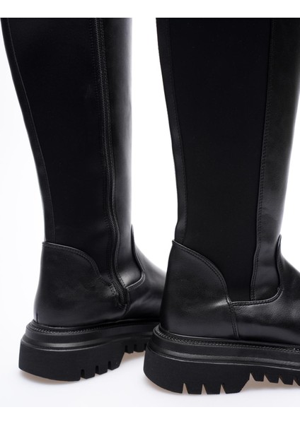 Kadın Deri Çizme Streçli Kalın Tabanlı Fermuarlı Lorven fırsatları
