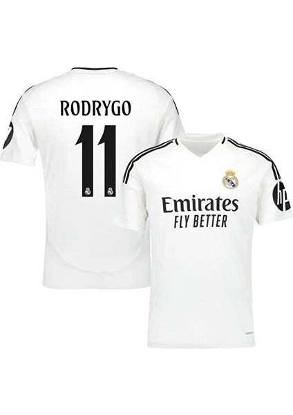 Real Madrid 2024/25 Sezonu #11 Rodrygo Iç Saha Forması Beyaz