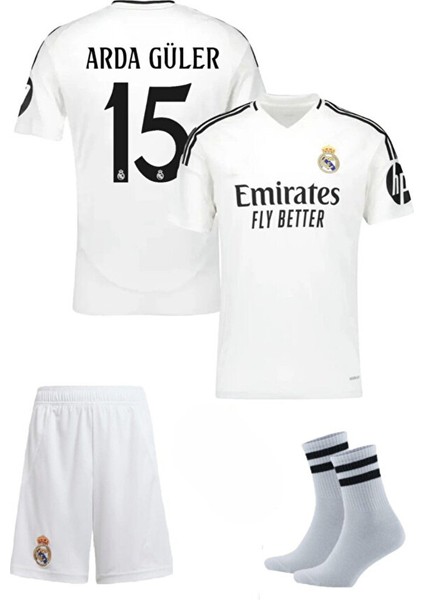 Real Madrid 2024/25 Arda Güler Iç Saha Beyaz Çocuk Forması fiyatları
