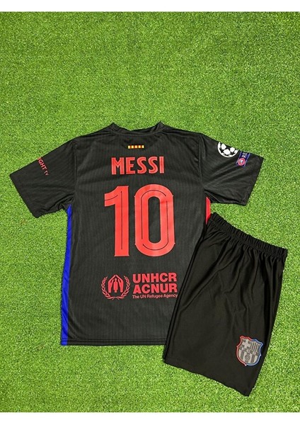 Barcelona Yeni Sezon Messi Forması 4 Lü Set (Deplasman Black )