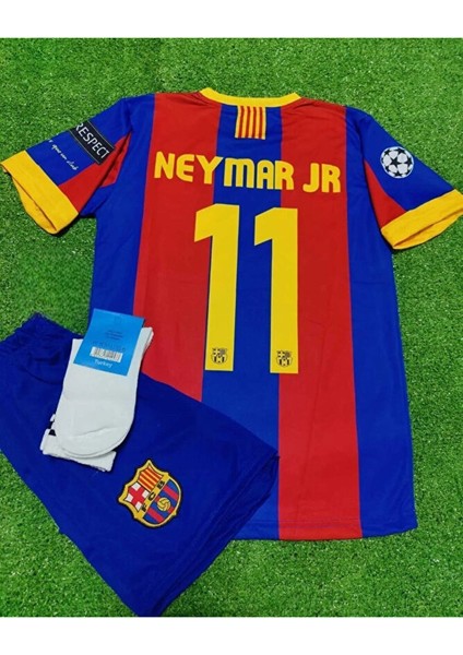 Barcelona 2011 Neymar Jr 11 Iç Saha Unicef Bordo Çocuk Kısakol Forması 4lü Set