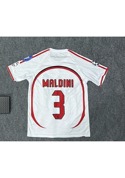 Milan 2006 Maldini 3 Beyaz Kısa Kol Eefsane Taraftar Forması