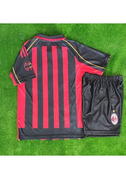 Milan 2006 Isimsiz Kırmızı Sıyah Çocuk Taraftar Forması 4 Lü Set