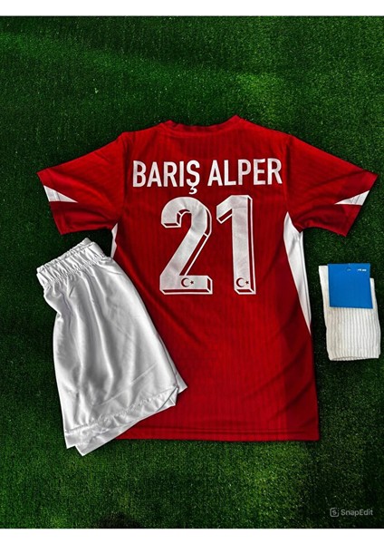 Milli Takım Barış Alper Yılmaz Çocuk Forması Kırmızı 4lü Set