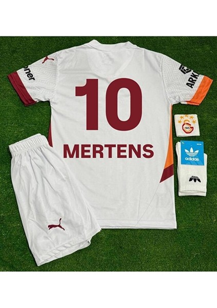 5-Yıldızlı Galatâsarây./dries Mertens / 2024/25 Deplasman Beyaz Yeni Sezon Çocuk Forması 4'lü Set