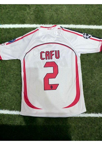 Milan 2006 Cafu 2 Beyaz Kısa Kol Eefsane Taraftar Forması