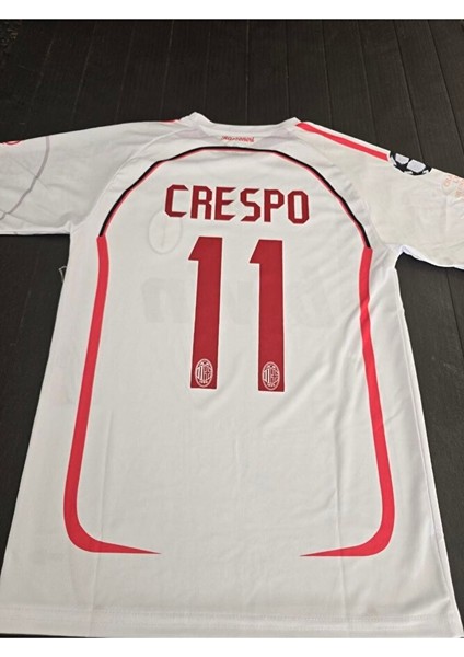 Milan 2006 Crespo 11 Beyaz Kısa Kol Eefsane Taraftar Forması