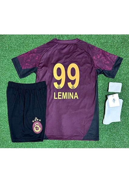 G/âla/tâsa/rây 5 Yıldızlı 2026 /lemina/ 99 Alternatif Bordo Çocuk Forması 4 Lü Set