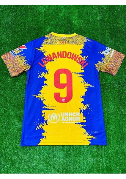 Barcelona Lewandowskı Yeni Sezon Desenli Futbol Forması 2023/24