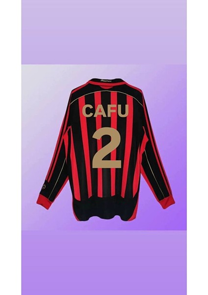 Milan 2006 Cafu 2 Kırmızı Siyah Uzun Kol Taraftar Forması