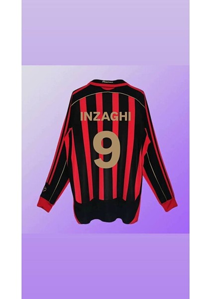 Milan 2007 Inzaghı Uzun Kol Kırmızı Iç Saha Forması