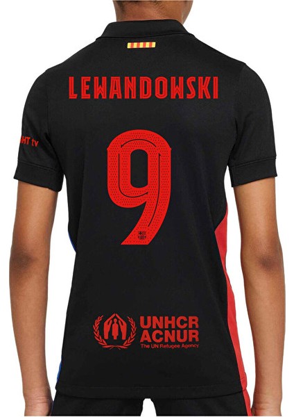 Barcelona 24/25 Lewandowski 9deplasman Siyah Yetişkin Kısakol Forması