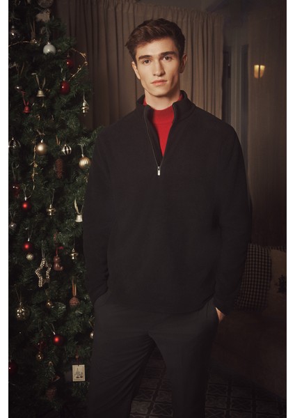 Anti-Pilling Tüylenme Yapmayan Standart Fit Dik Yaka Polar Sweatshirt modelleri