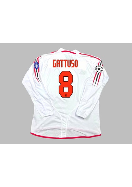 Milan 2006/07 Gattuso 8 Uzun Kol Yetişkin Forması Beyaz
