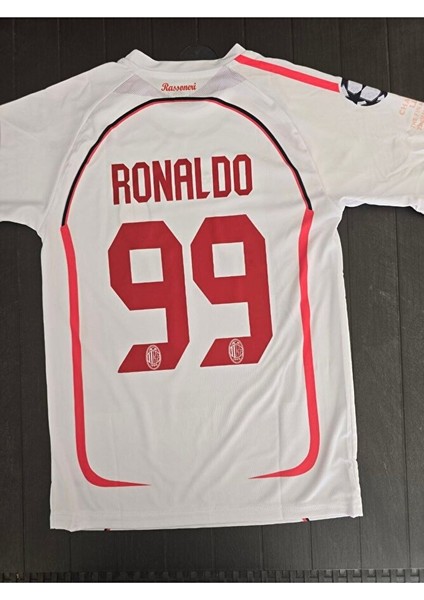 Milan 2006 Ronaldo 99 Beyaz Kısa Kol Eefsane Taraftar Forması